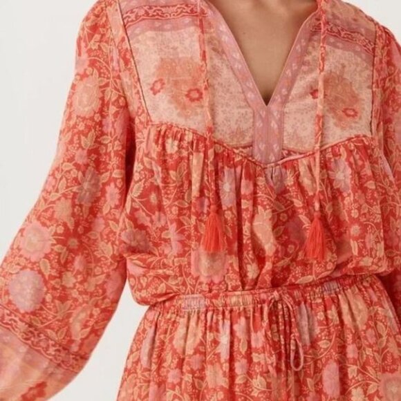 NWT Spell and the Gypsy Designs Collective Love Story Blouse Top Coral Red XS - Picture 13 of 16
